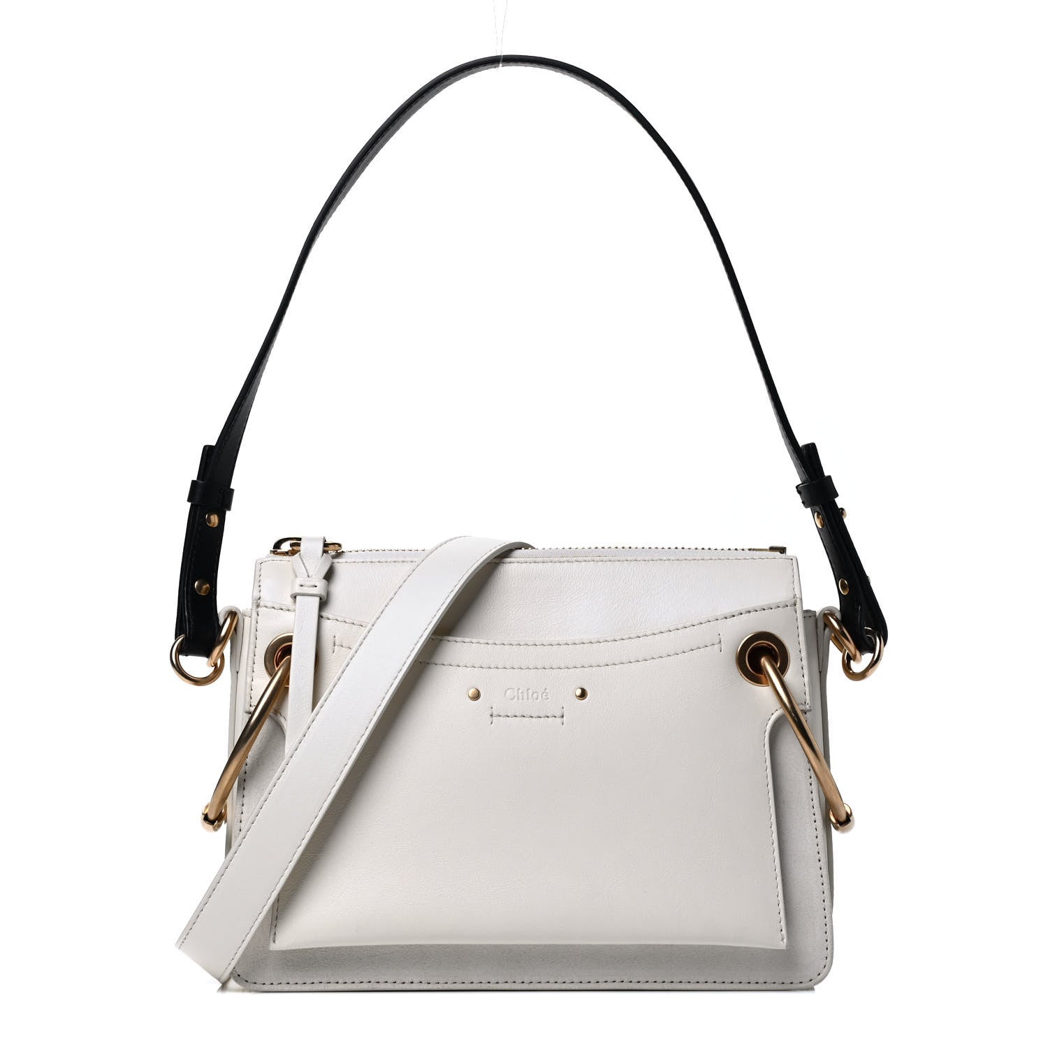 Chloe Calfskin Suede Small Roy Bag Natural White 1 of 4