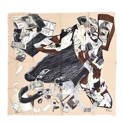 Christian Dior Silk Square Miss Dior Scarf Black Multi 1 of 4