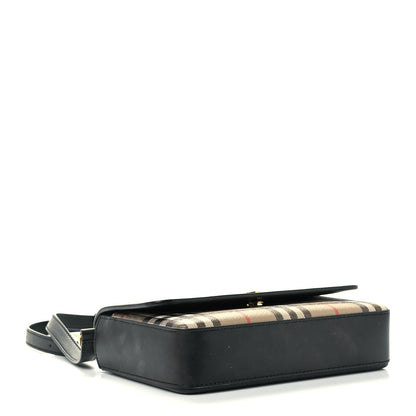 Burberry Calfskin Mini Vintage Check Note Bag Black 3 of 14