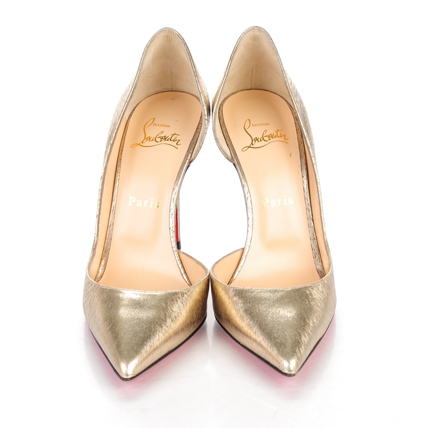 Christian Louboutin Metallic Laminato Animal Print Iriza 100 Pumps 36.5 Platine 2 of 8