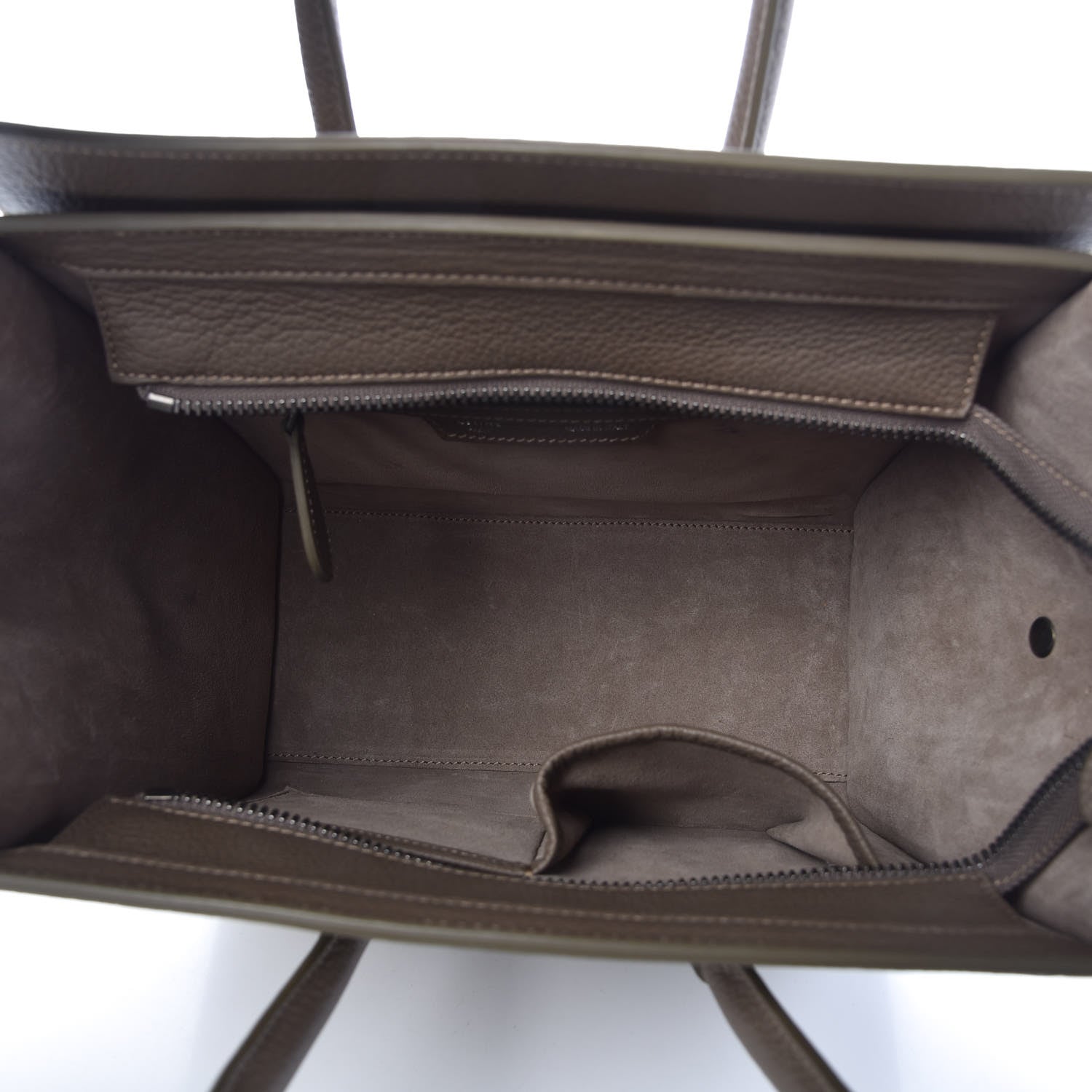 Celine Drummed Calfskin Micro Luggage Souris 5 of 11