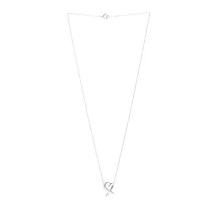 Tiffany Sterling Silver Small Paloma Picasso Loving Heart Pendant Necklace 2 of 4