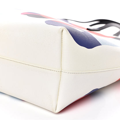 Fendi Vitello Elite Roma Print Signature Roll Tote White Multicolor 11 of 15