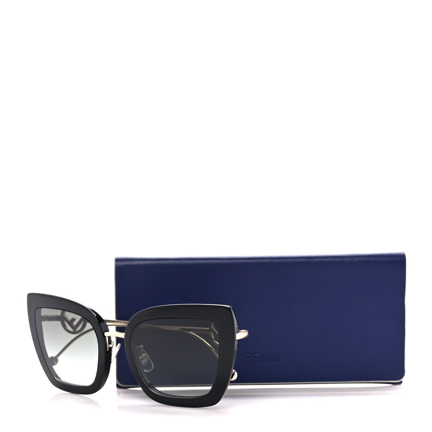 Fendi Acetate Metal F is Fendi Square Cat Eye Sunglasses FF 0424/F/S Black 7 of 7