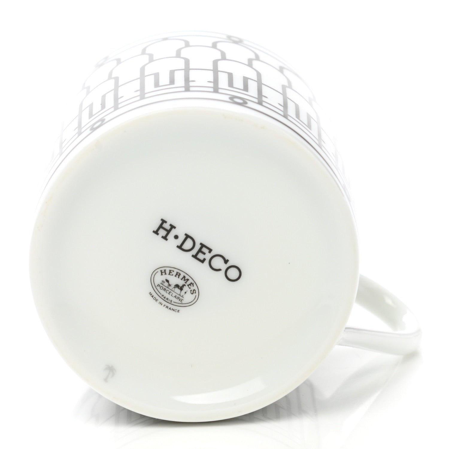 Hermes Porcelain H Deco Coffee Cup And Saucer Set Of 2 Black 6 of 11