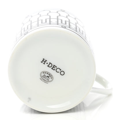 Hermes Porcelain H Deco Coffee Cup And Saucer Set Of 2 Black 6 of 11