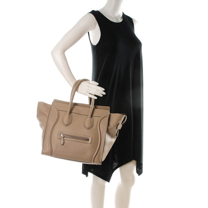 Celine Drummed Calfskin Mini Luggage Dune 3 of 11
