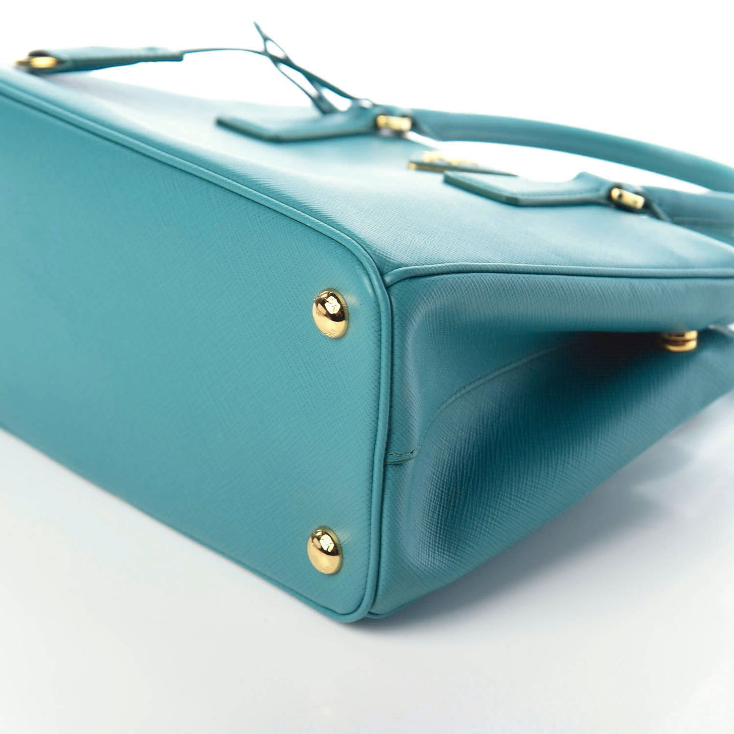 Saffiano Mini Galleria Double Zip Tote Turchese
