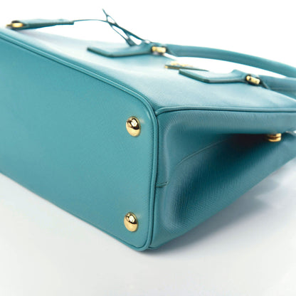 Prada Saffiano Mini Galleria Double Zip Tote Turchese 8 of 9