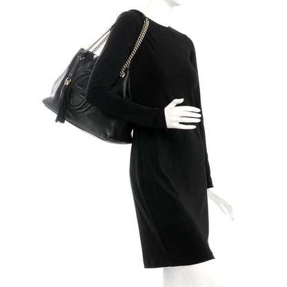 Gucci Pebbled Calfskin Medium Soho Chain Shoulder Bag Black 2 of 7