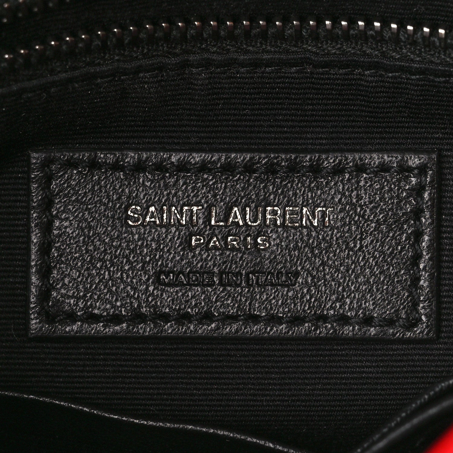 Saint Laurent Crinkled Calfskin Matelasse Monogram Niki Chain Wallet Red 6 of 10
