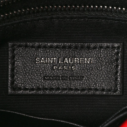 Saint Laurent Crinkled Calfskin Matelasse Monogram Niki Chain Wallet Red 6 of 10