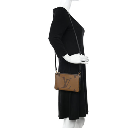 Louis Vuitton Reverse Monogram Giant Double Zip Pochette 2 of 12