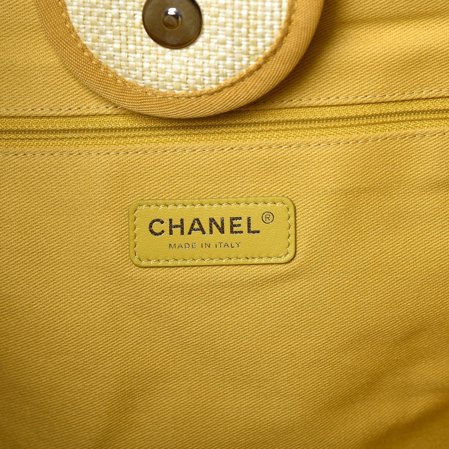Woven Straw Raffia Large Deauville Tote Yellow