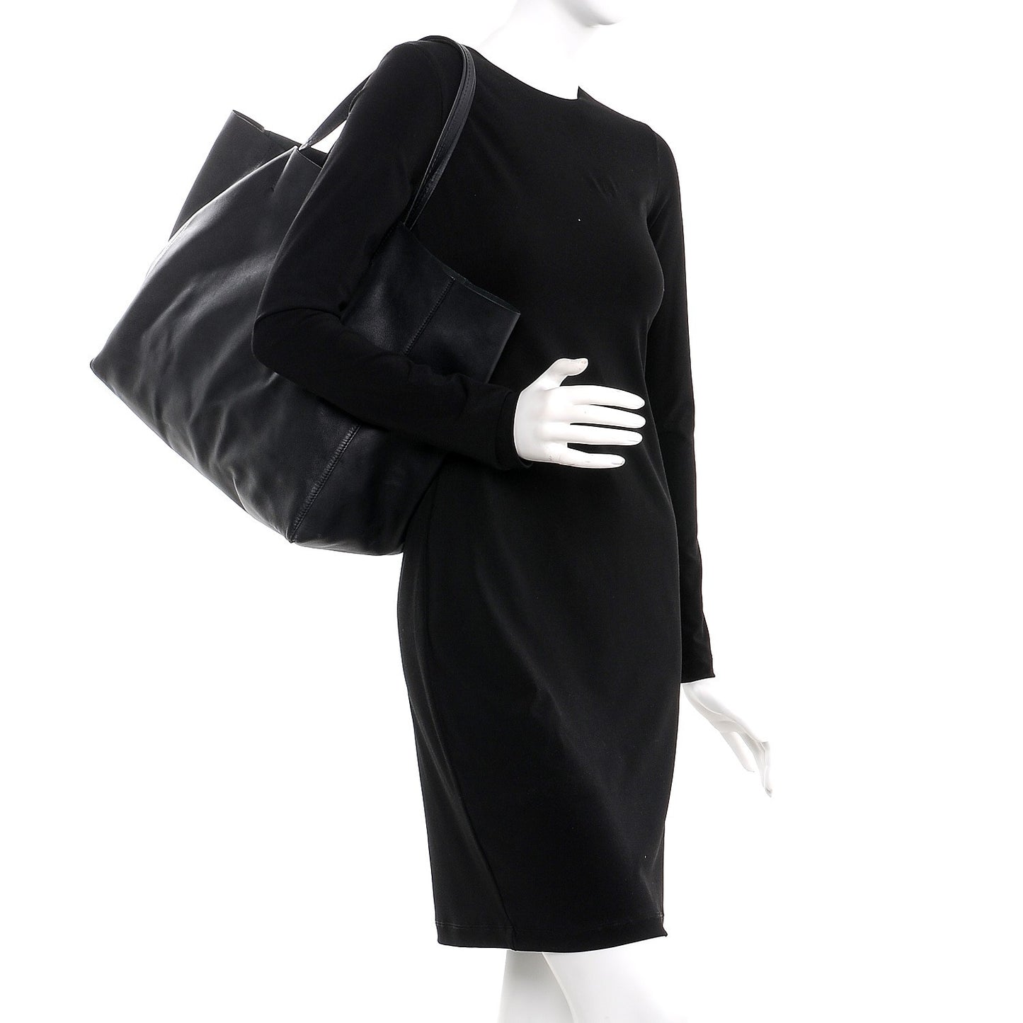 Lambskin Horizontal Cabas Black