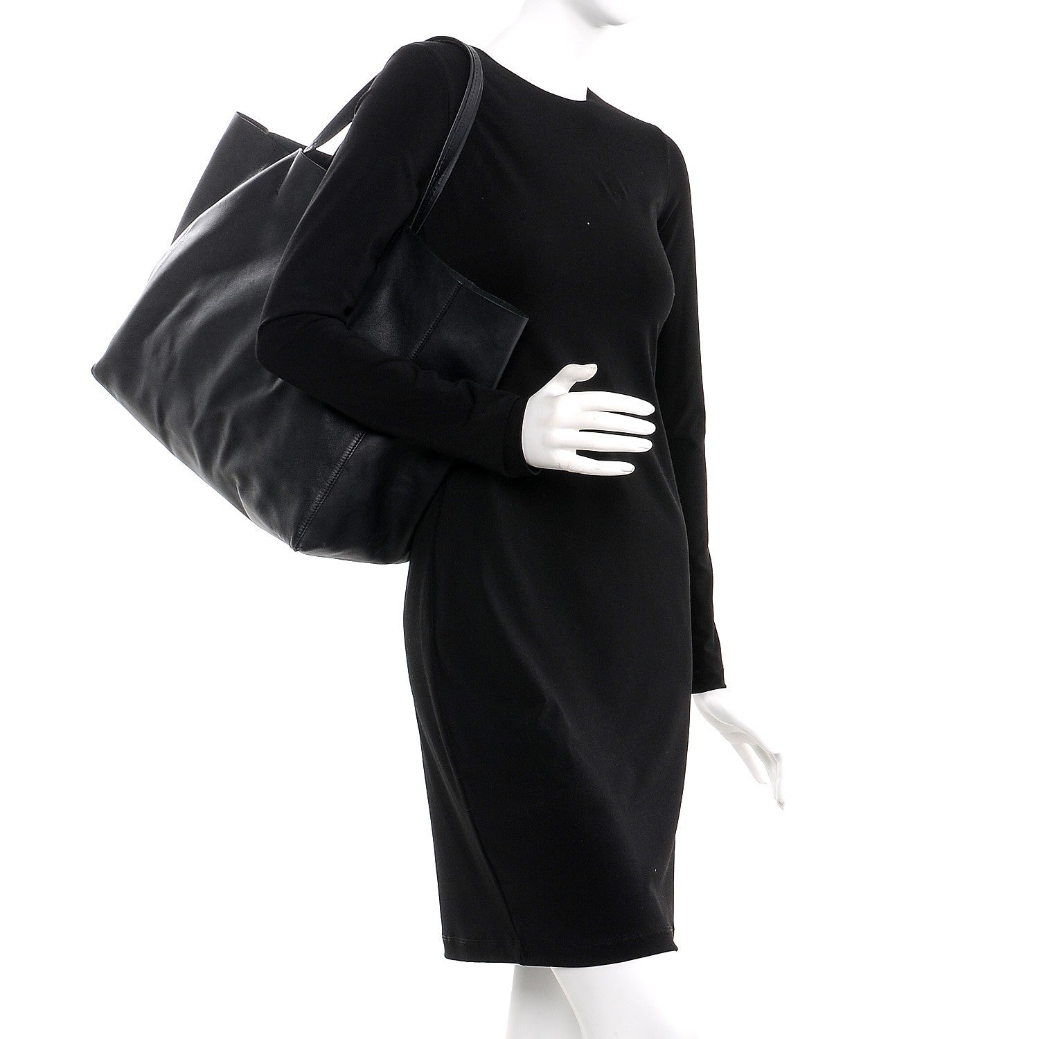 Celine Lambskin Horizontal Cabas Black 2 of 7