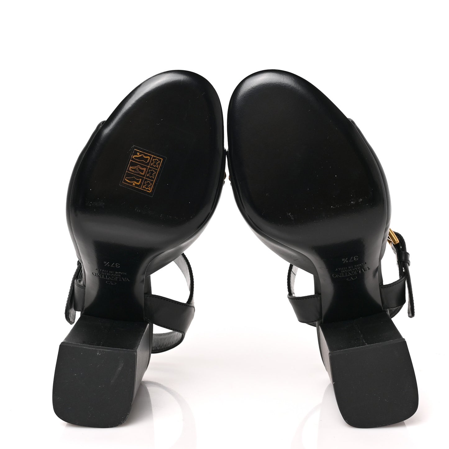 Calfskin VLogo Chain 85mm Sandals 37.5 Black