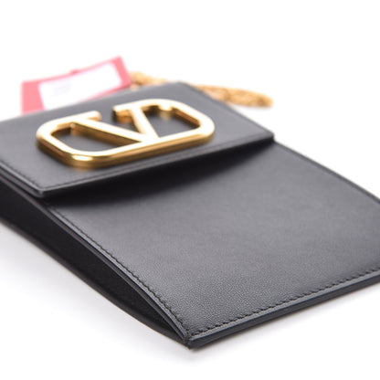 Valentino Garavani Calfskin Vlogo Phone Pouch Black 8 of 10