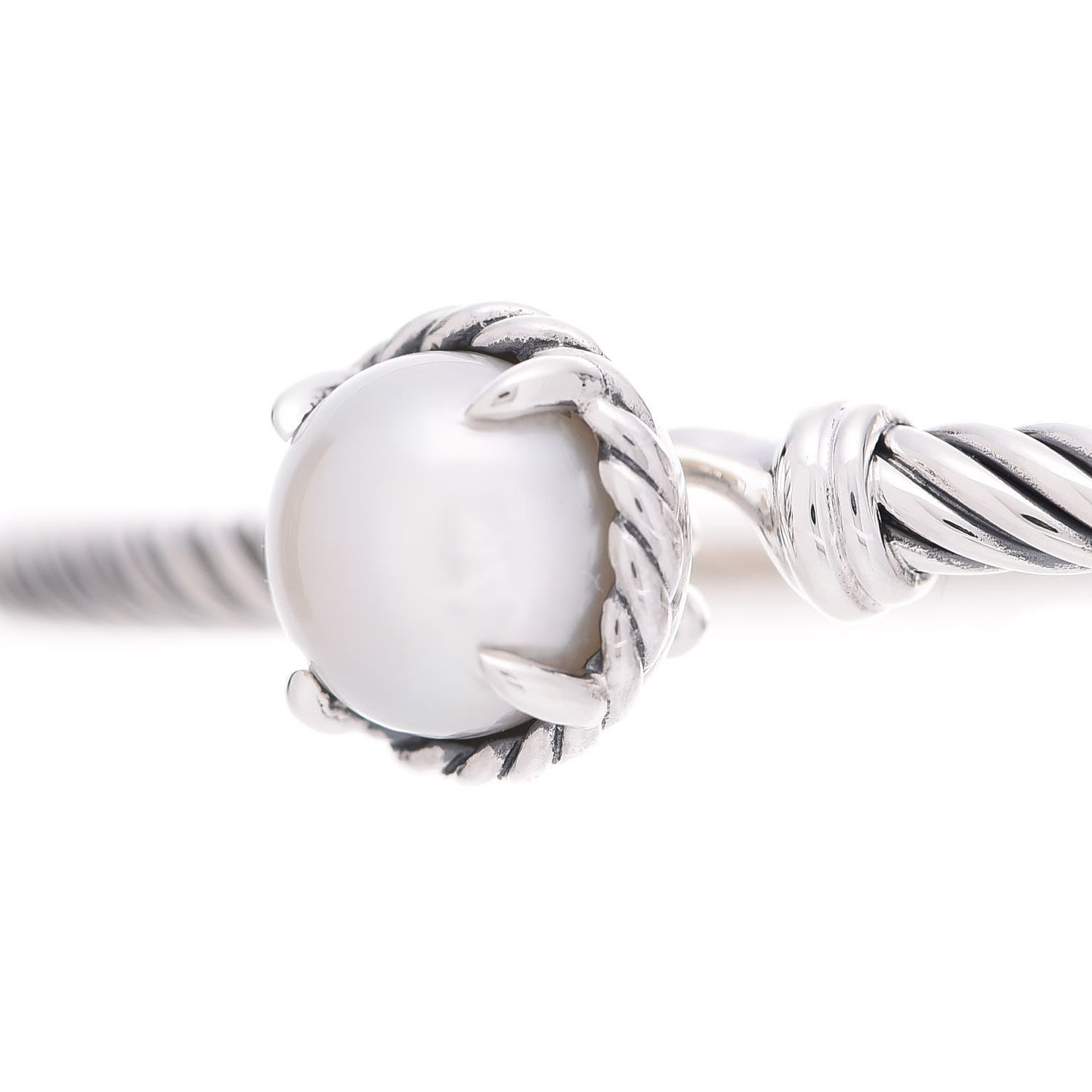 Sterling Silver Pearl 3mm Chatelaine Bracelet