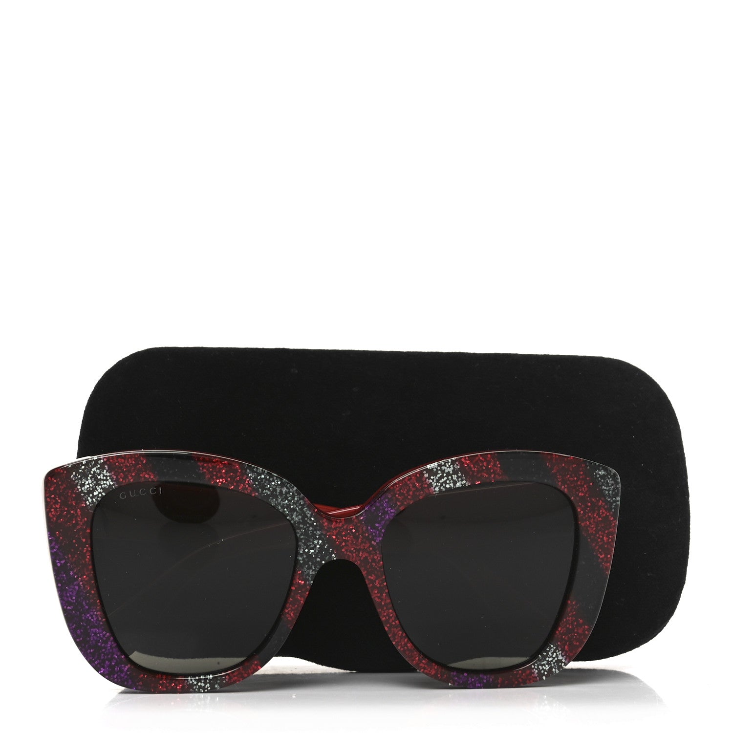 Gucci Acetate Glitter Sunglasses GG0327S Red 7 of 7