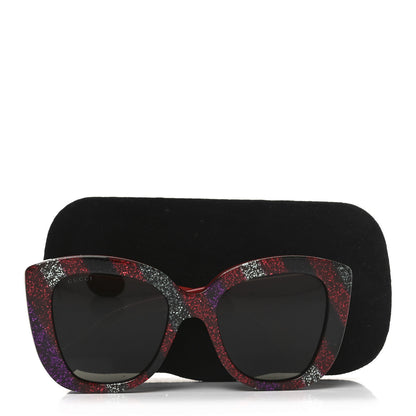 Gucci Acetate Glitter Sunglasses GG0327S Red 7 of 7