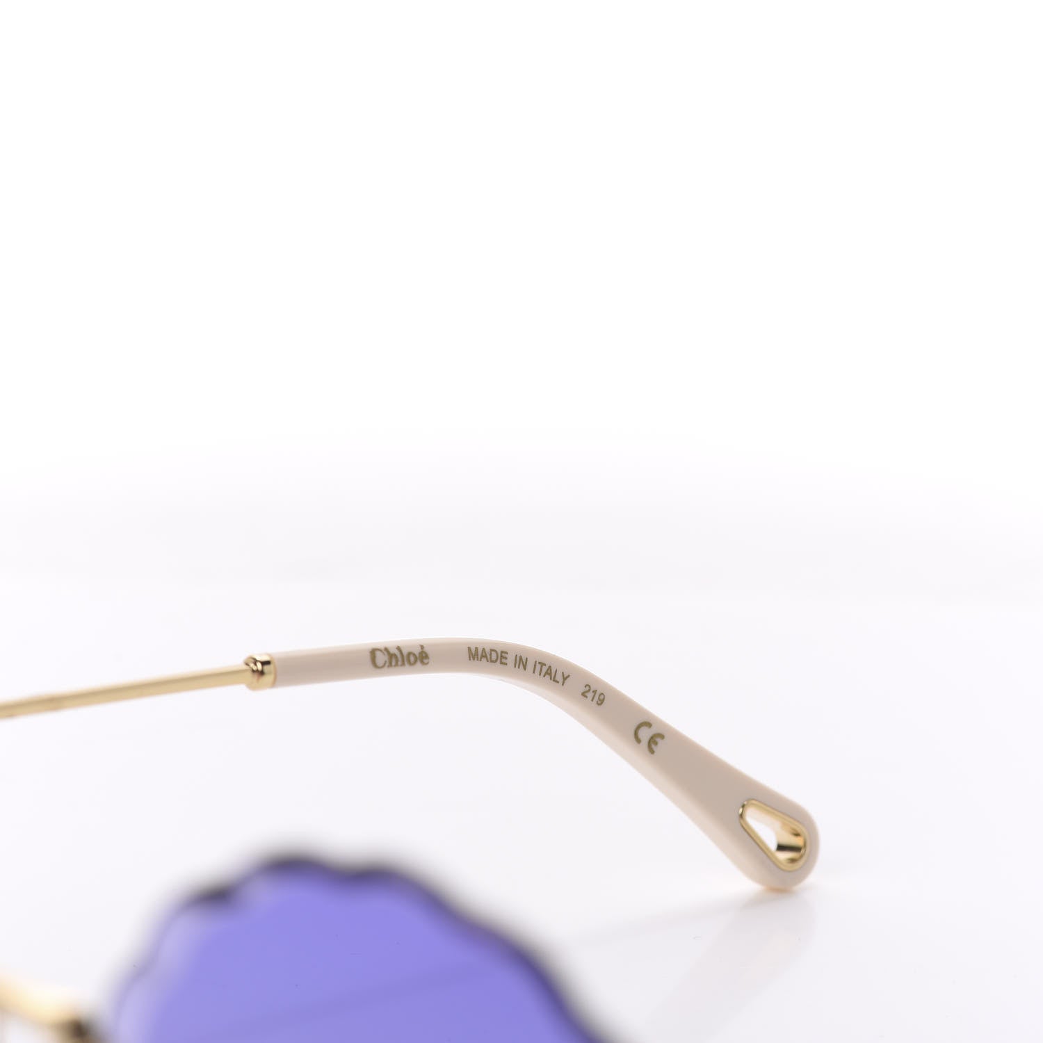 Chloe Rosie Bevelled Round Sunglasses CE142S Gold Gradient Pink 6 of 6