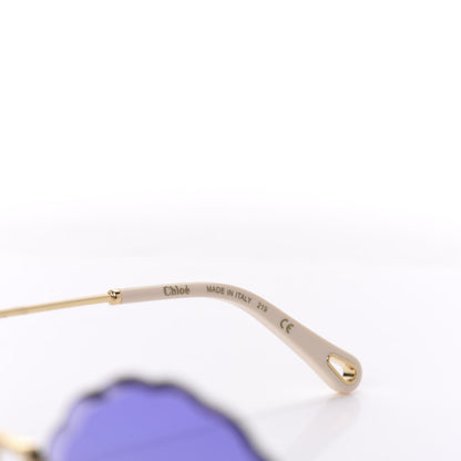 Chloe Rosie Bevelled Round Sunglasses CE142S Gold Gradient Pink 6 of 6