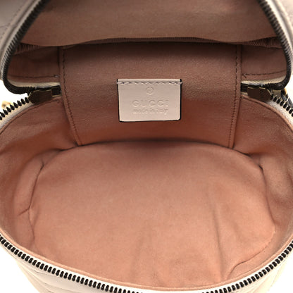 Gucci Calfskin Matelasse Mini GG Marmont Round Backpack White 4 of 8