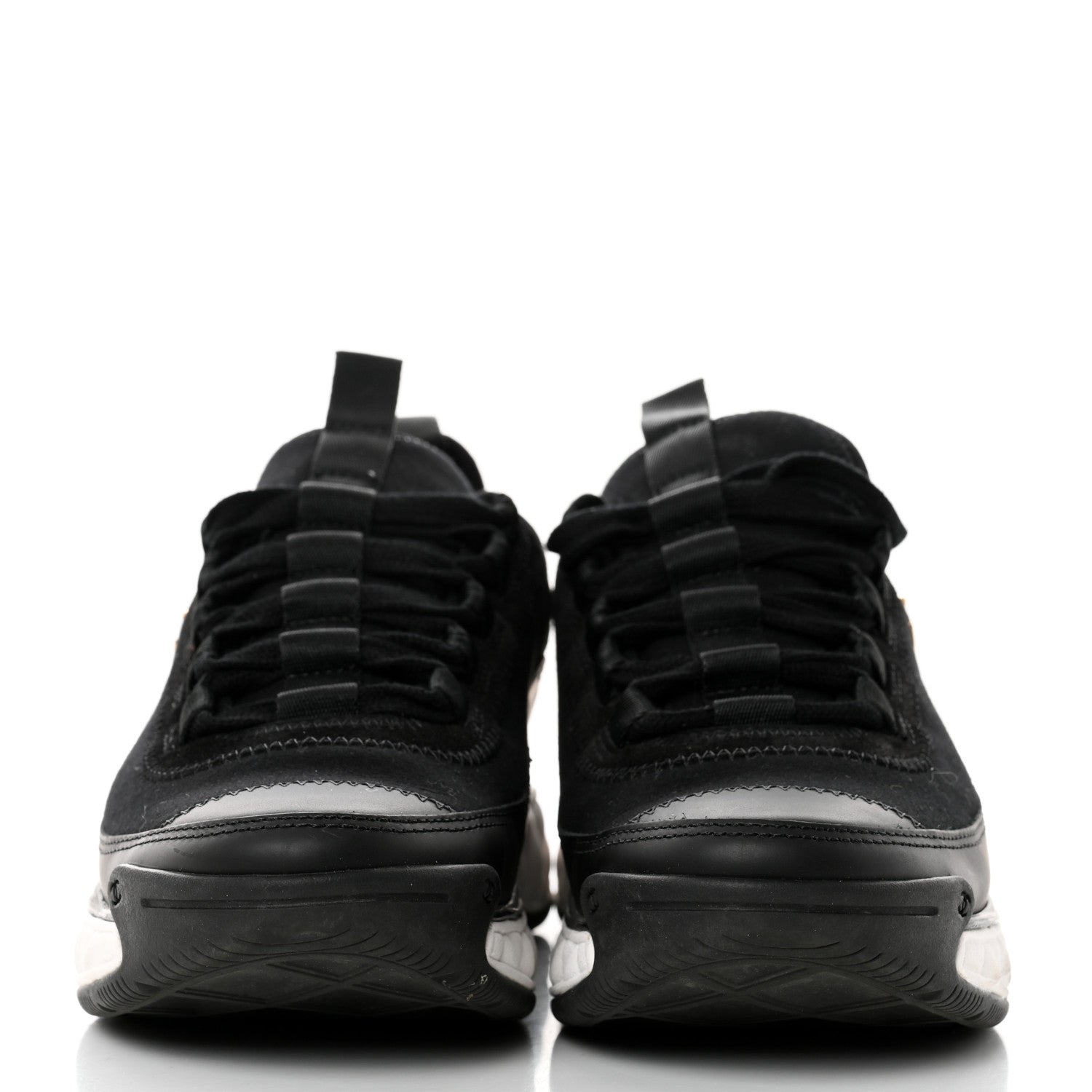 Chanel Velvet Calfskin Mixed Fibers CC Sneakers 36 Black 2 of 9
