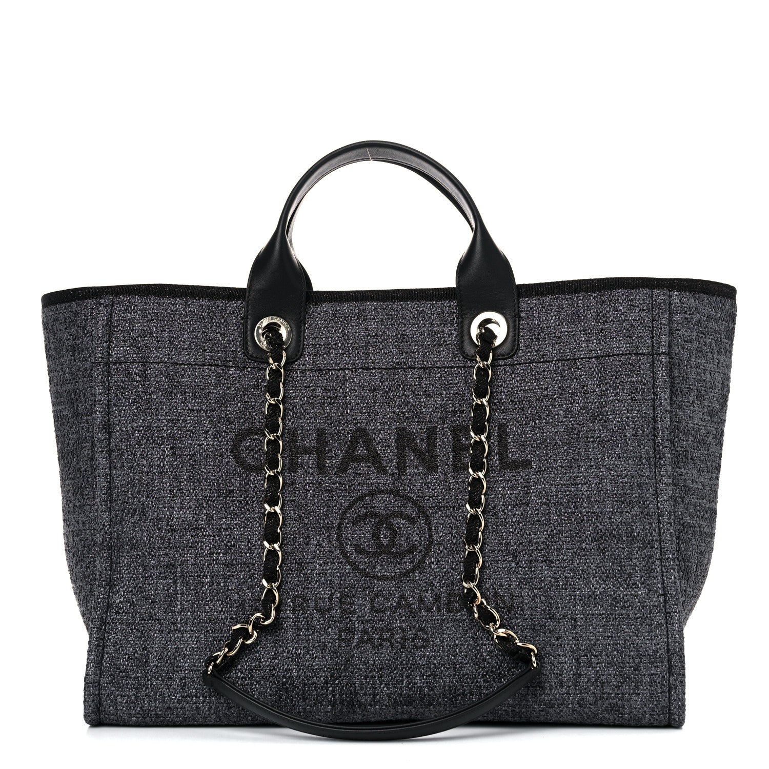 Chanel Lurex Boucle Medium Deauville Tote Black 1 of 10