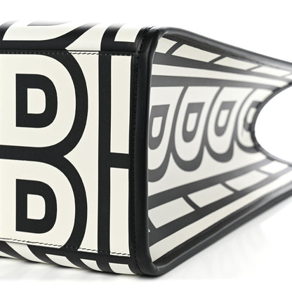 Fendi X MARC JACOBS Vitello King Logo Print Medium Fendi Sunshine Shopper Tote Black White 10 of 10