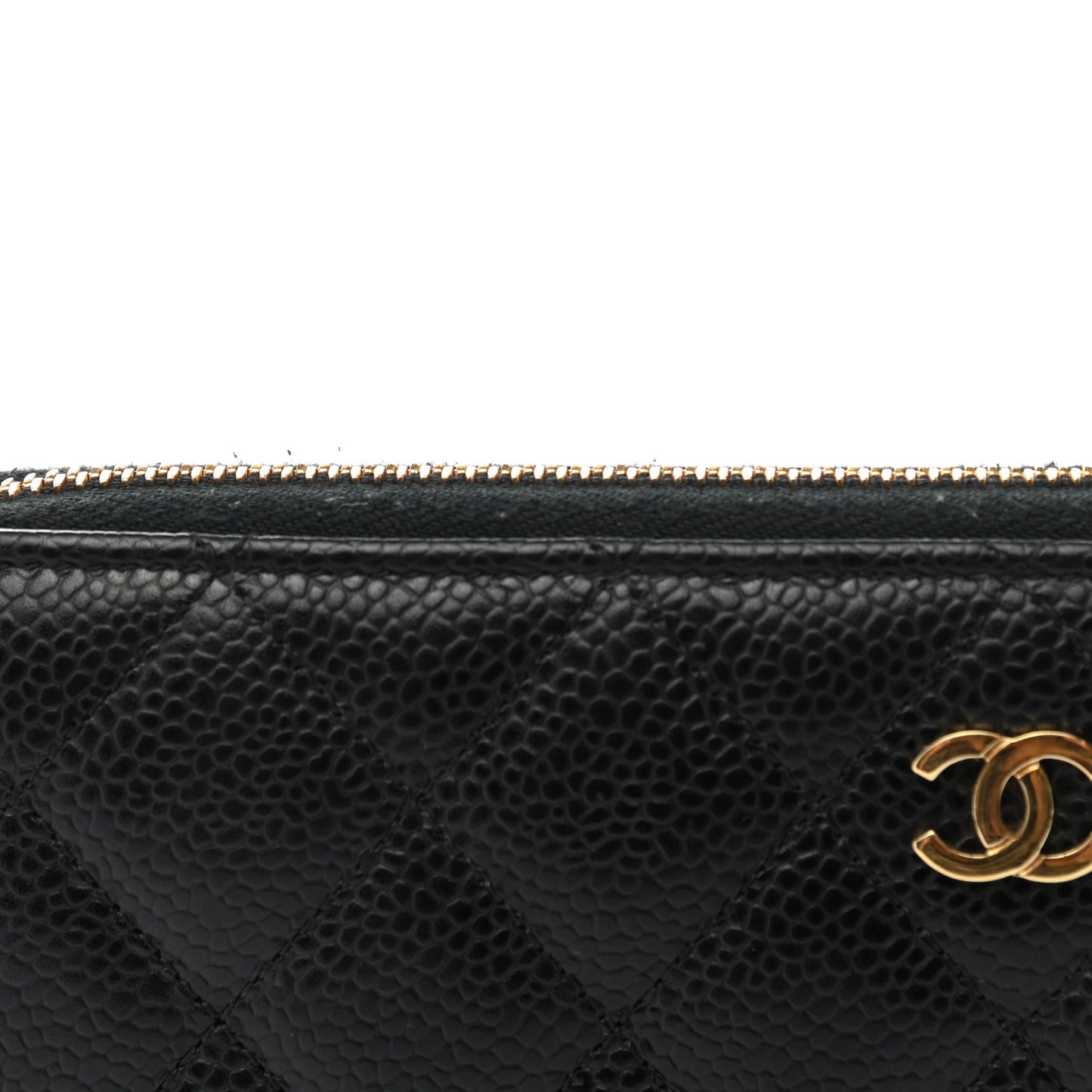 Caviar Quilted Large Gusset Zip Around Wallet Black