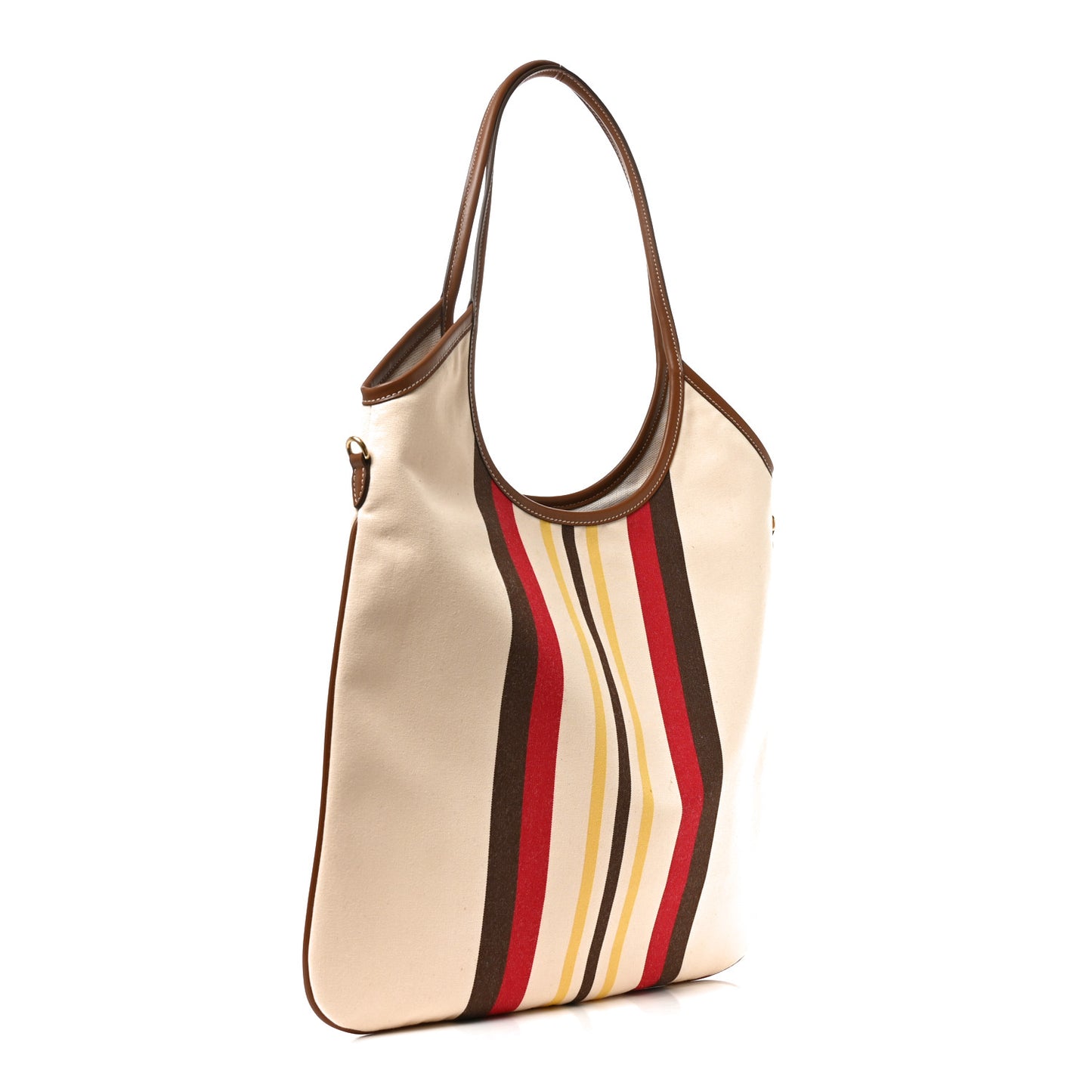 Canvas Calfskin Striped Ivy Beige Naturale Moro