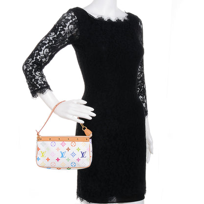 Louis Vuitton Monogram Multicolor Pochette Accessories White 2 of 7