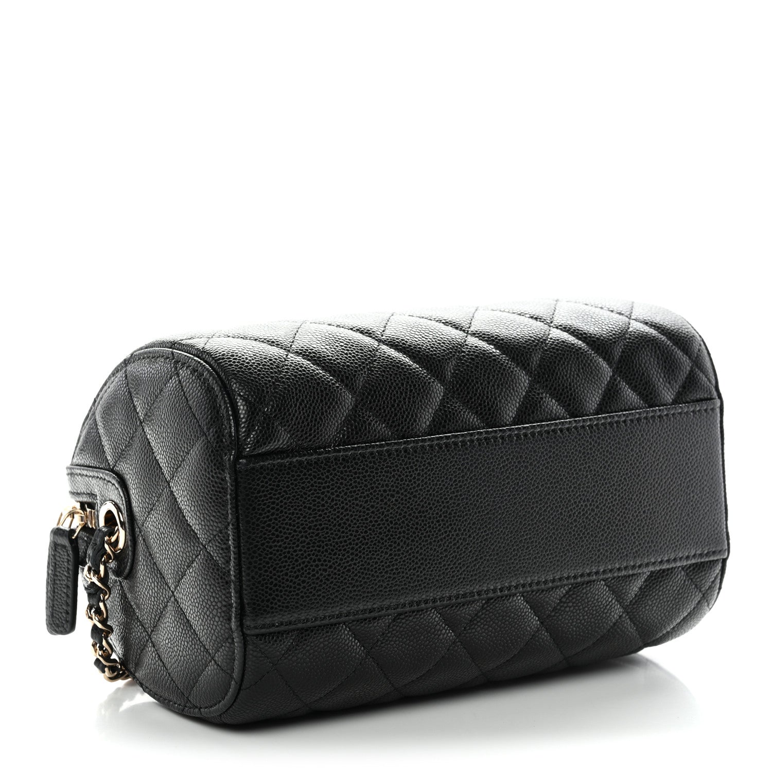 Chanel Caviar Quilted Barrel Clutch With Chain  Black 4 of 11
