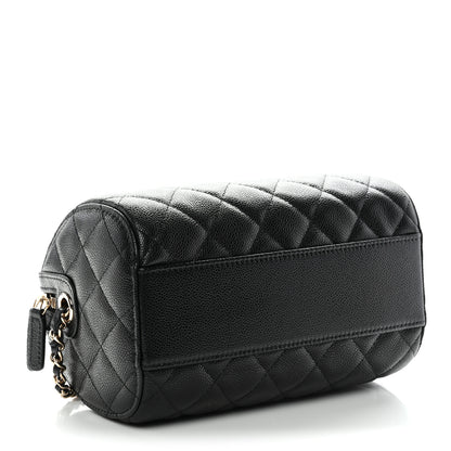 Chanel Caviar Quilted Barrel Clutch With Chain  Black 4 of 11
