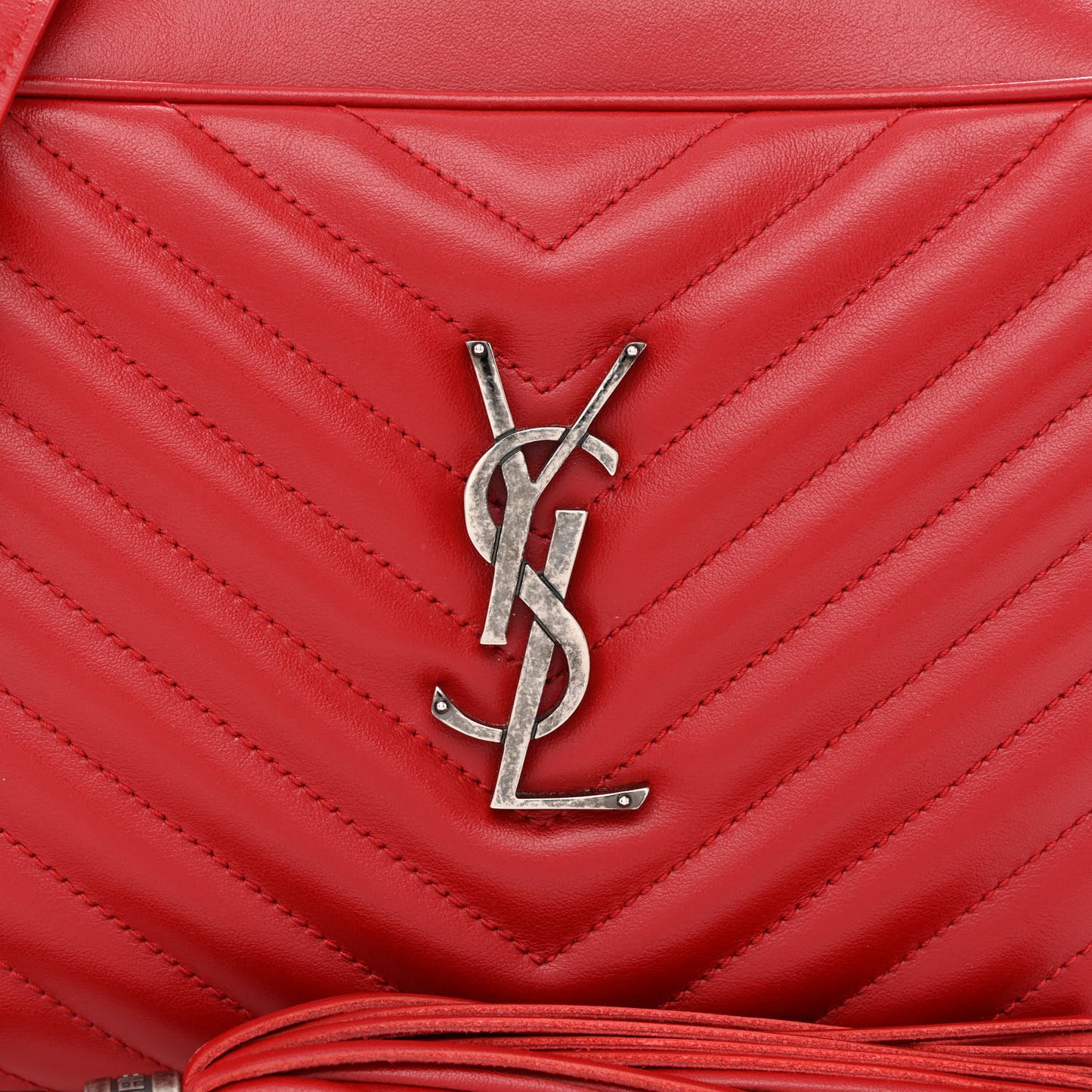 Calfskin Matelasse Monogram Lou Camera Bag Red