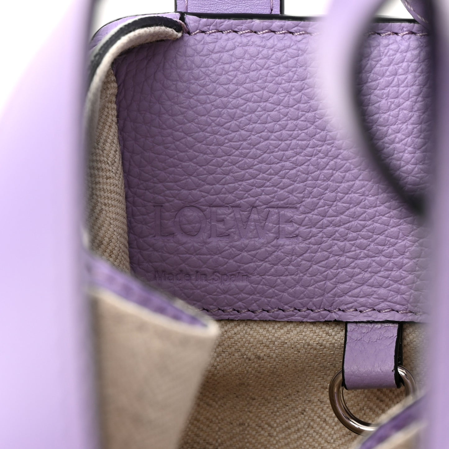 Soft Grained Calfskin Compact Hammock Shoulder Bag Purple