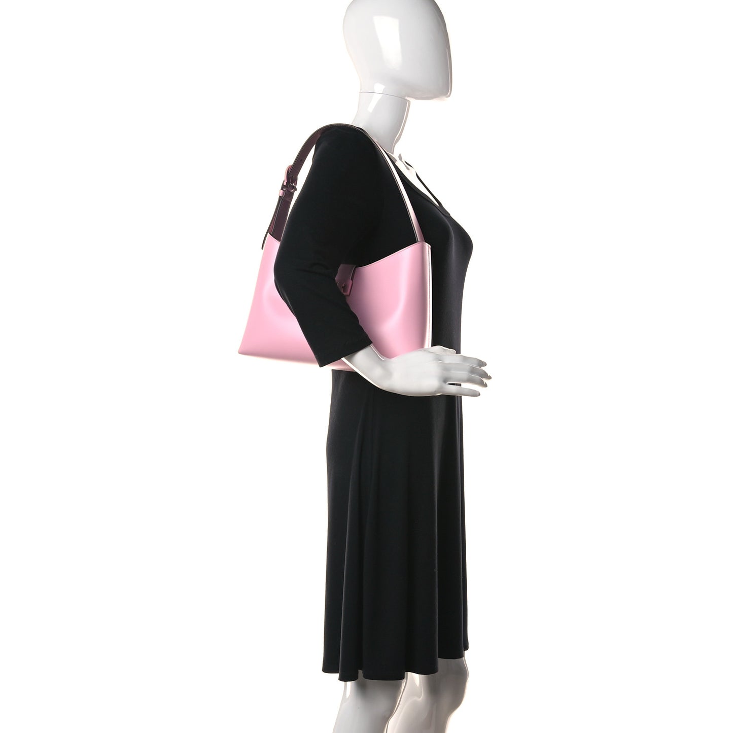 Calfskin Trifolio Shoulder Bag Cheerleader Pink