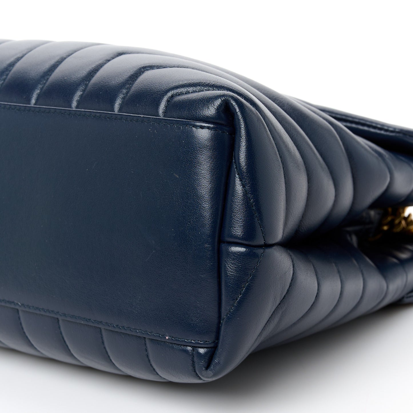 Calfskin Y Quilted Monogram Medium Loulou Chain Satchel Deep Marine
