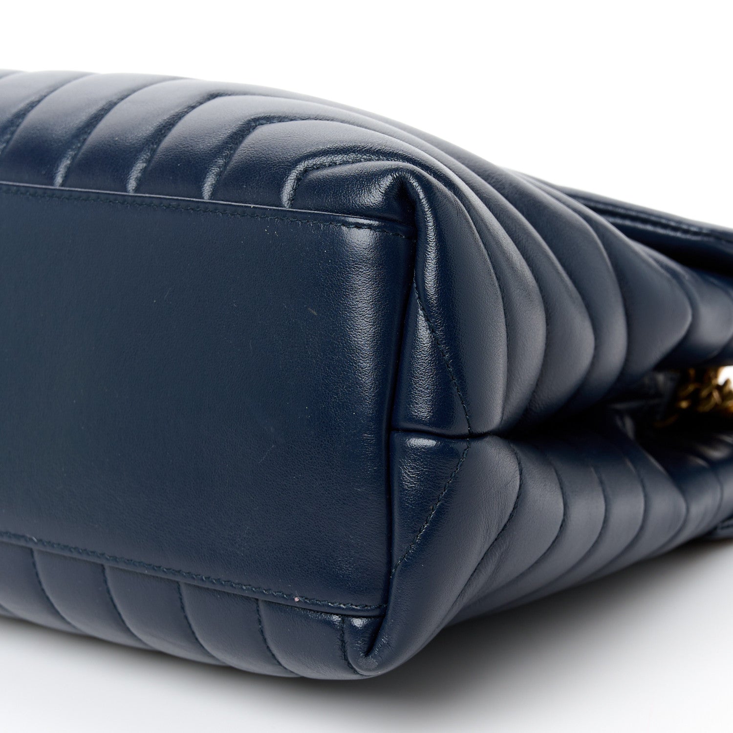 Saint Laurent Calfskin Y Quilted Monogram Medium Loulou Chain Satchel Deep Marine 11 of 11