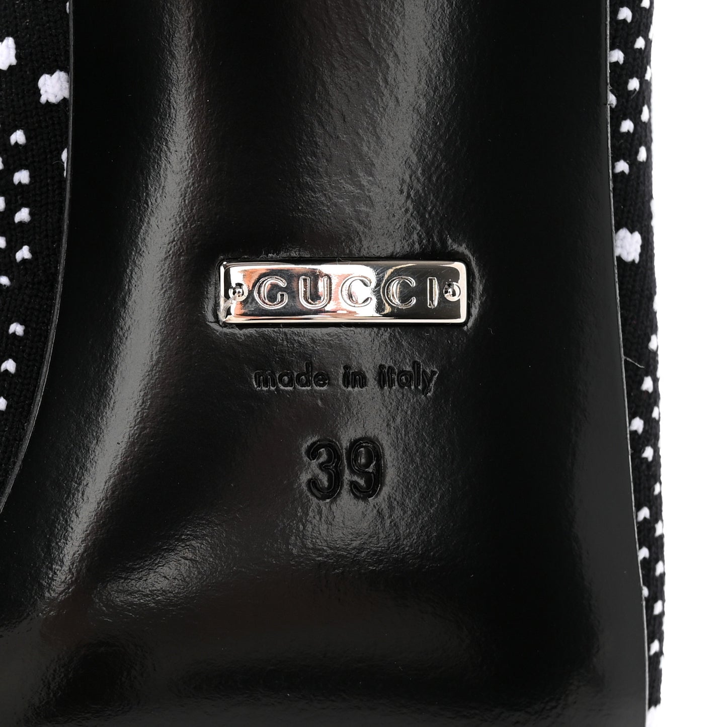 Technical Jersey Knit GG Monogram Square G 75mm Ankle Boots 39 Black Great White