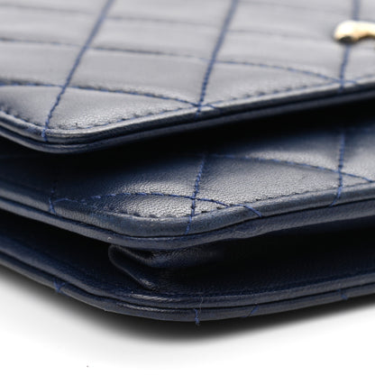 Chanel Lambskin Quilted Trendy CC Wallet On Chain WOC Navy 9 of 12