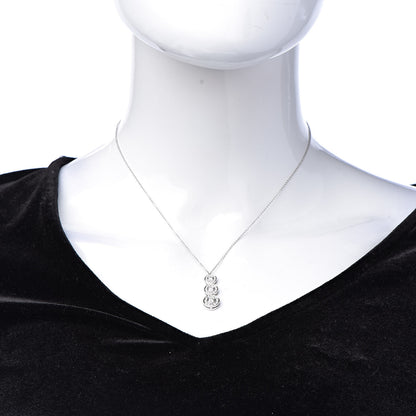 Tiffany Platinum Diamond Triple Circlet Pendant Necklace 2 of 7