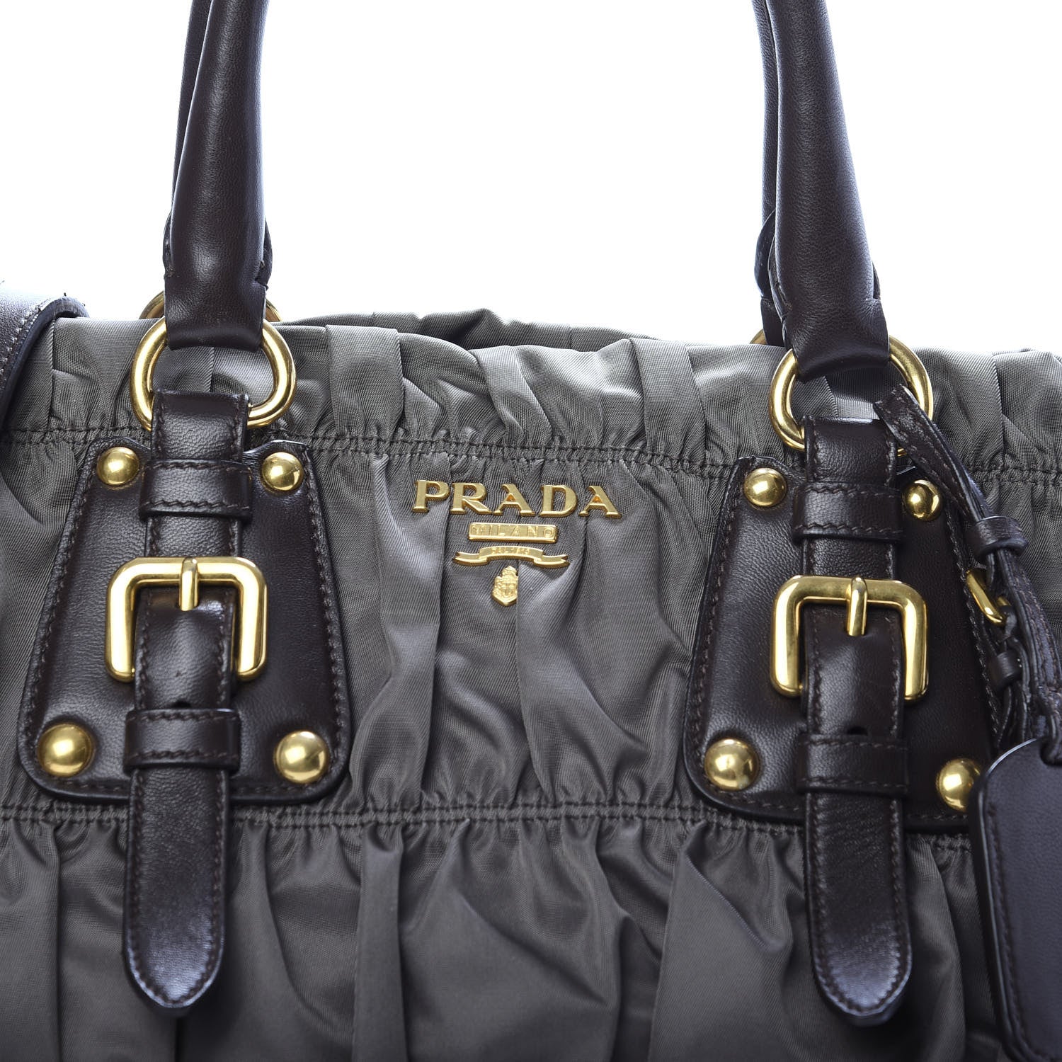 Prada Tessuto Nylon Gaufre Tote Fumo 10 of 12