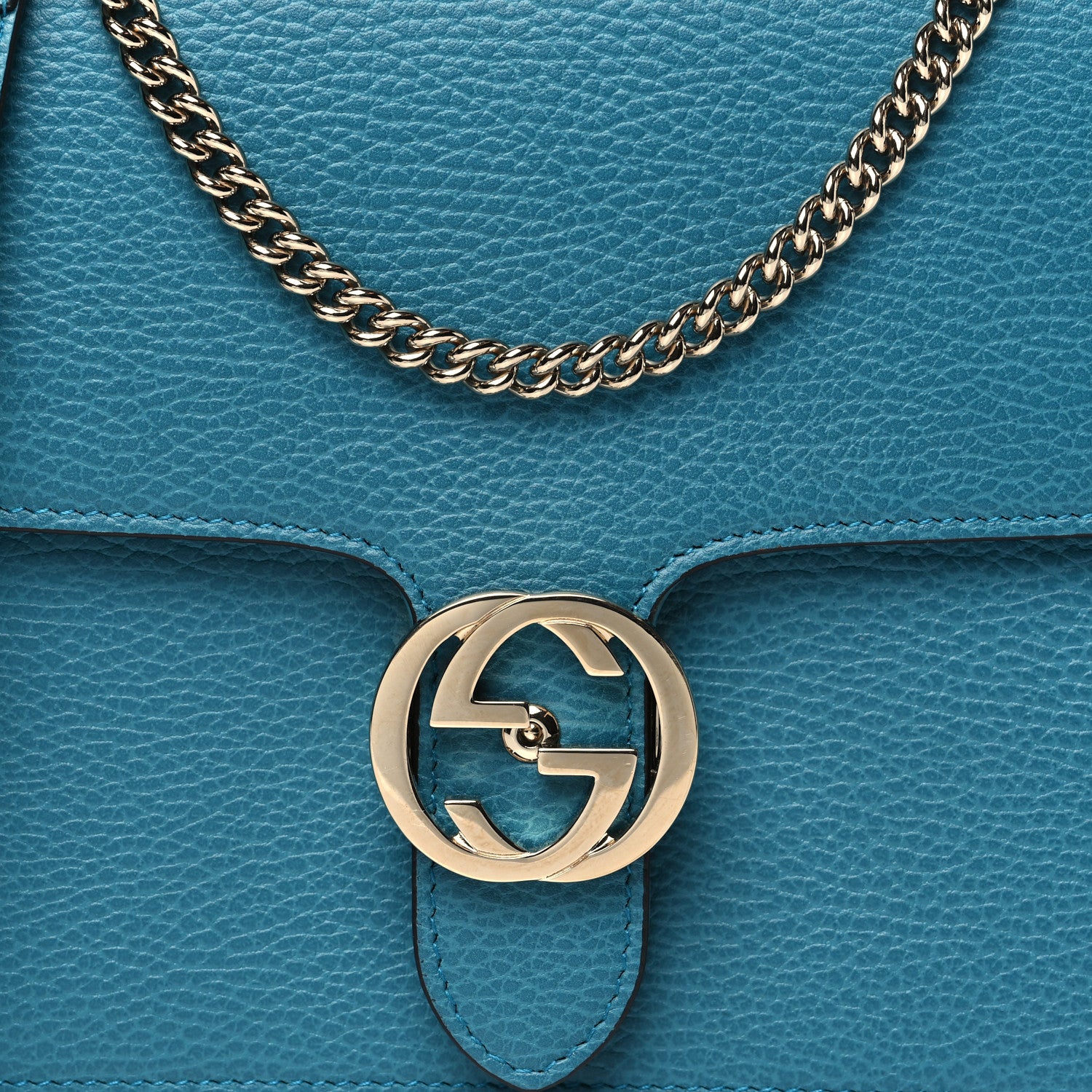 Gucci Dollar Calfskin Interlocking G Shoulder Bag Deep Cobalt 8 of 10