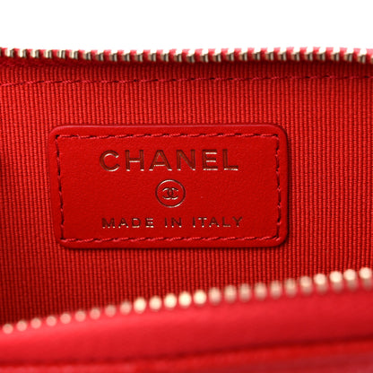 Chanel Caviar Quilted Zipped Key Holder Case Red 7 of 9