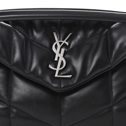 Saint Laurent Lambskin Quilted Small Loulou Puffer Monogram Chain Satchel Black 8 of 11