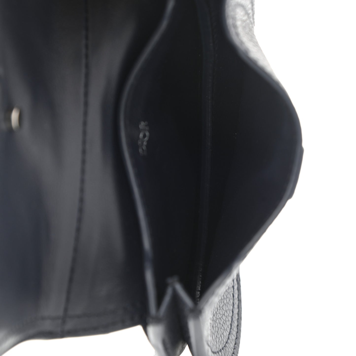 Grained Calfskin Saddle Mini Key Ring Navy Blue