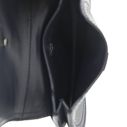 Christian Dior Grained Calfskin Saddle Mini Key Ring Navy Blue 3 of 5